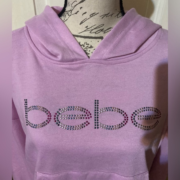 NWT Size Large BEBE Sport Rhinestone Pullover Hooded Sweatshirt - Picture 15 of 16